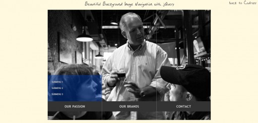 Beautiful Background Image Navigation with jQuery