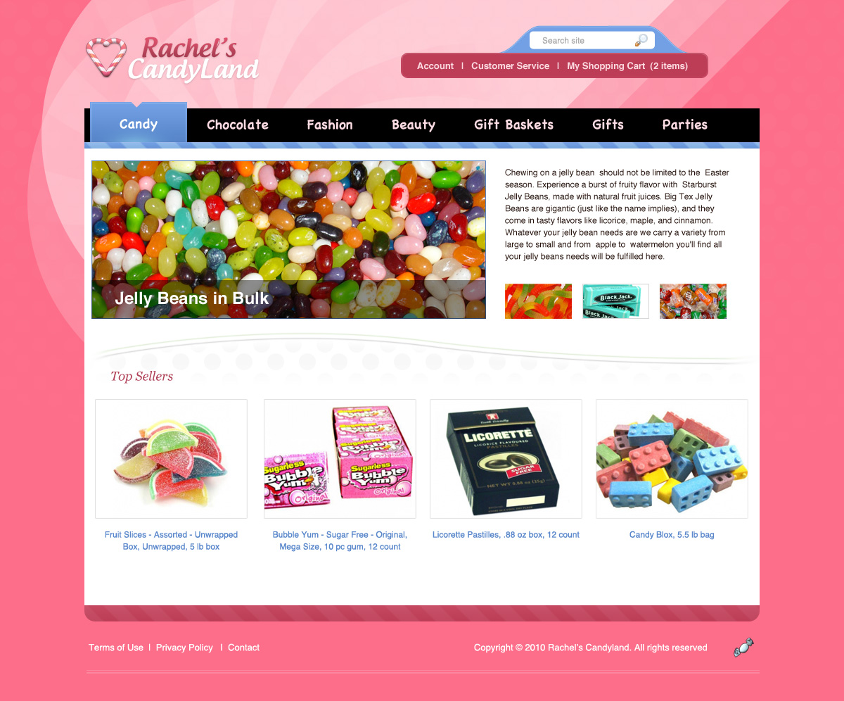 Create a Colorful Candy Store Website Layout in Photoshop