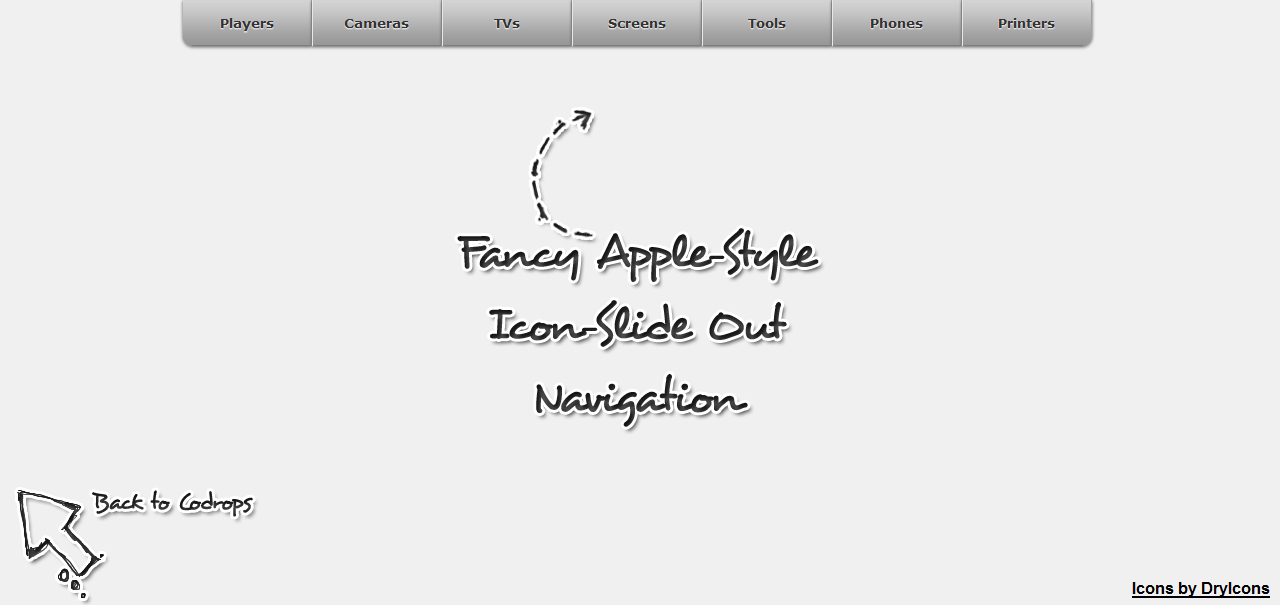 Fancy Apple-Style Icon Slide Out Navigation