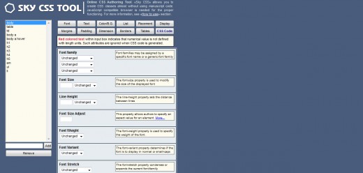 Sky CSS Tool