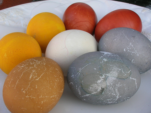 Easter eggs with natural color
