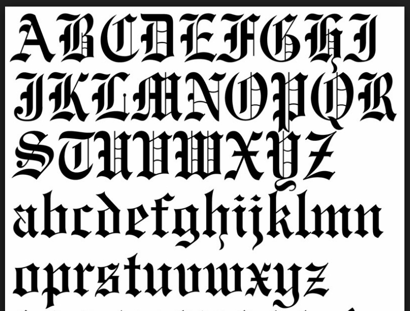 Gangster Style Tattoo Fonts