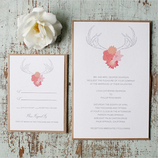 Antler Wedding Invitation