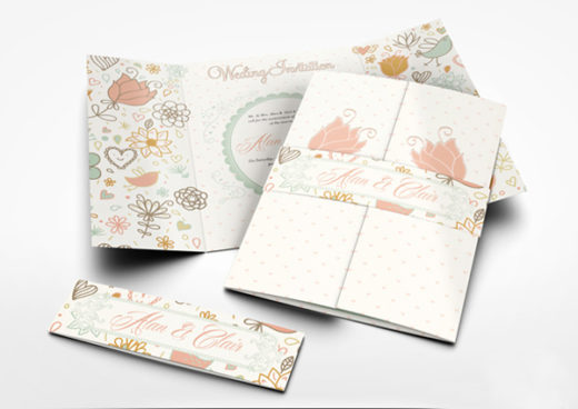 Gatefold Wedding Invitation Mockup