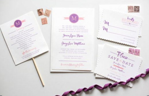 Modern Monogram Wedding Invitation