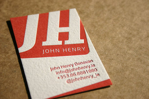 Deep Red Letterpress Business Card