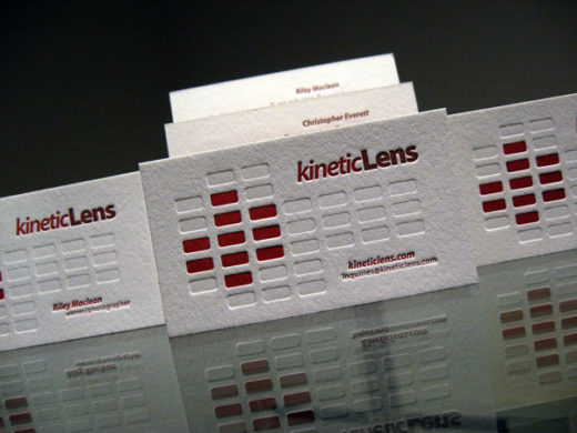 Kinetic Lens Letterpress Cards