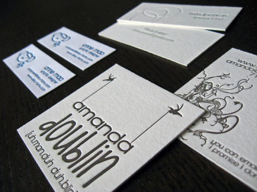 Square Letterpress Business Card